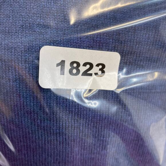 Untuckit Zepelin Blue Crew Neck Sweater 100% Extra Fine Merino Wool Men's Large - Picture 10 of 10